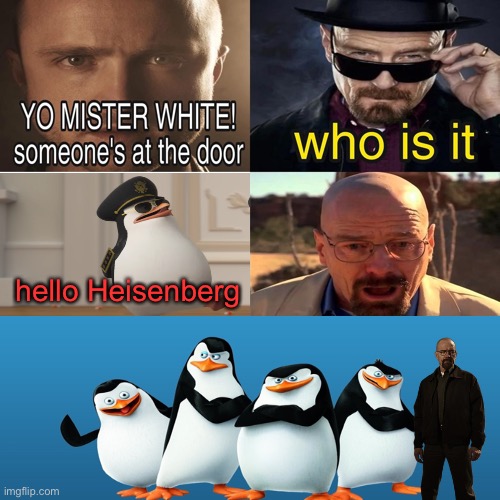 mister whit is hired to cook 20003 km/h of anti animé sprey | hello Heisenberg | image tagged in mister white someone s at the door | made w/ Imgflip meme maker