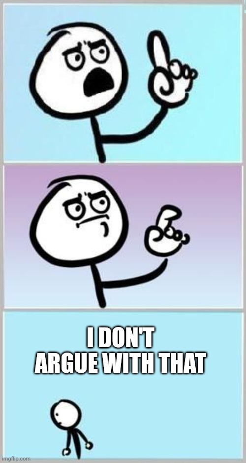 You have a point there | I DON'T ARGUE WITH THAT | image tagged in you have a point there | made w/ Imgflip meme maker