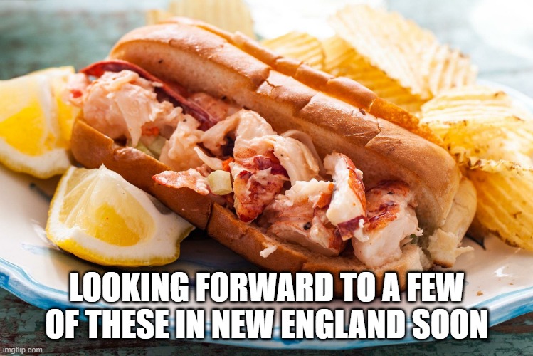 Lobstah | LOOKING FORWARD TO A FEW OF THESE IN NEW ENGLAND SOON | image tagged in food | made w/ Imgflip meme maker