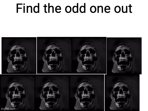 *grabs skull* | Find the odd one out | image tagged in blank white template | made w/ Imgflip meme maker