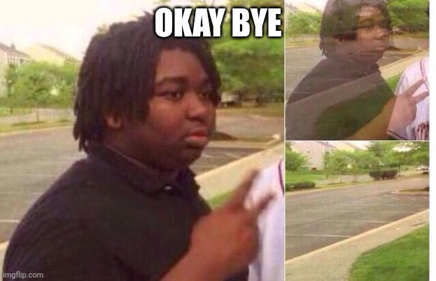 fading away | OKAY BYE | image tagged in fading away | made w/ Imgflip meme maker