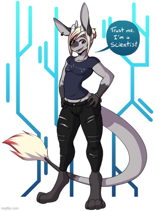 I don't trust scientists. xD (By Tyroo) | image tagged in furry,femboy,cute,thicc | made w/ Imgflip meme maker