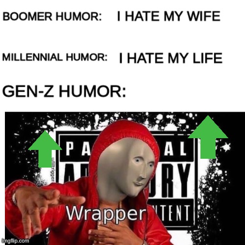 Wrappin all day | image tagged in meme man,gen z humor | made w/ Imgflip meme maker