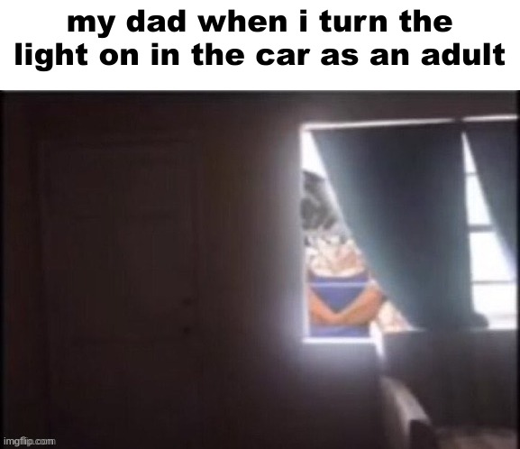 TELEPORTATION | my dad when i turn the light on in the car as an adult | image tagged in goku behind a window,'night chat | made w/ Imgflip meme maker