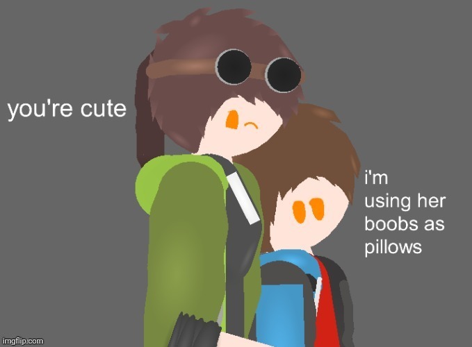 I’m using her boobs as pillows Blank Meme Template