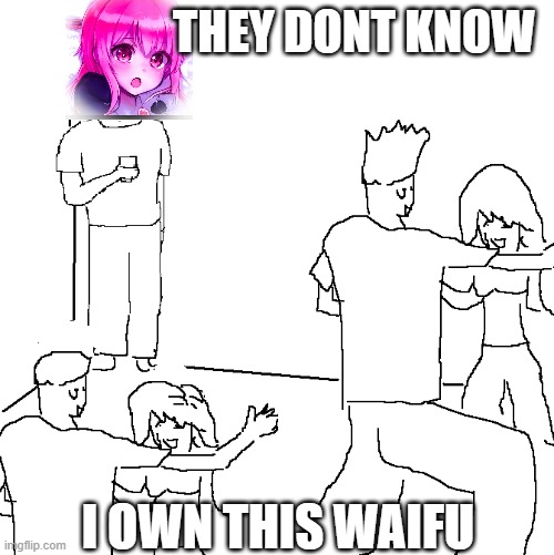 They don't know | THEY DONT KNOW; I OWN THIS WAIFU | image tagged in they don't know | made w/ Imgflip meme maker