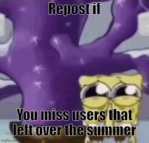 Zad Spunchbop | Repost if; You miss users that left over the summer | image tagged in zad spunchbop | made w/ Imgflip meme maker