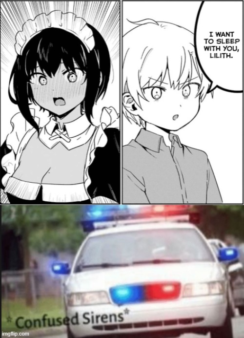 Easy Yuuri, I know she's hot and all but can't you wait until you're legal | image tagged in confused sirens,anime,manga,memes,goodanimemes | made w/ Imgflip meme maker