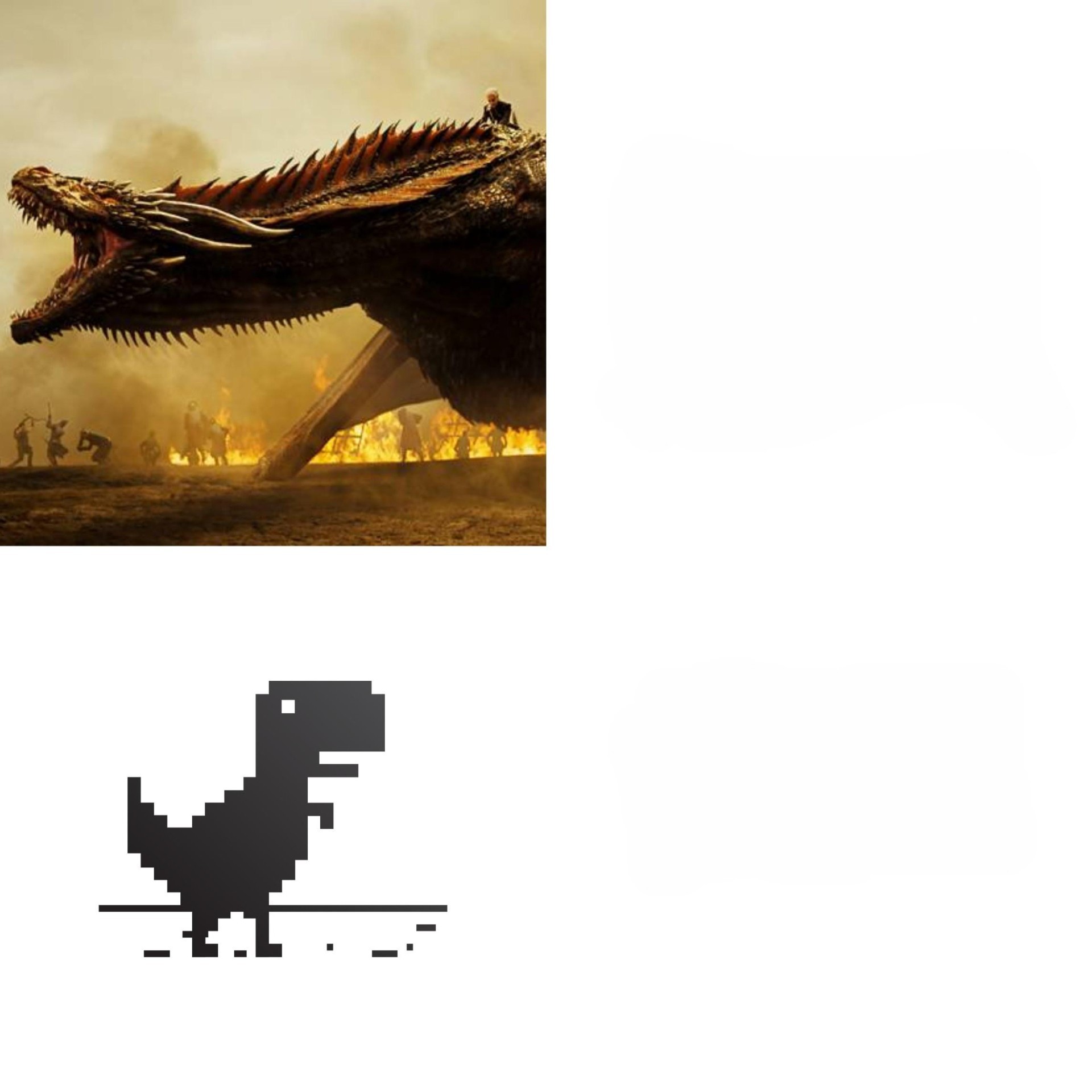 High Quality 2 dinosaur game Blank Meme Template