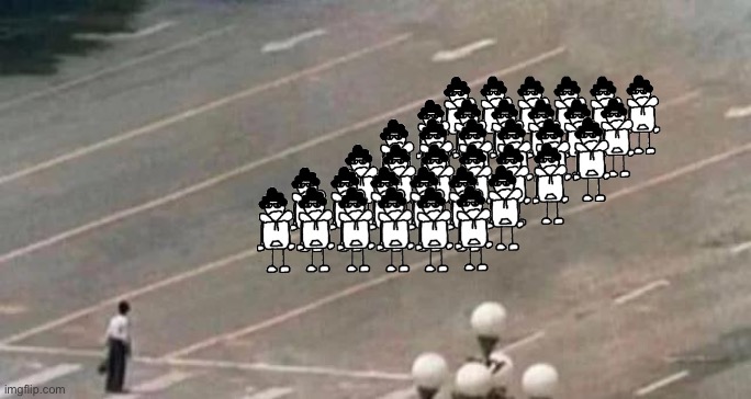 Carlos Massacre | image tagged in tiananmen square | made w/ Imgflip meme maker