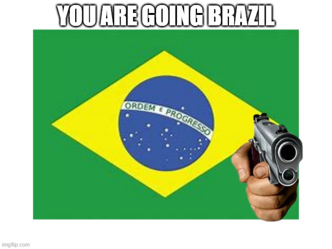 You Are Going To Brazil Meme Template | YOU ARE GOING BRAZIL | image tagged in you are going to brazil meme template | made w/ Imgflip meme maker