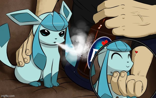 gn | image tagged in glaceon | made w/ Imgflip meme maker