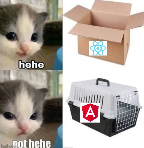 React vs Angular | image tagged in frontend,react,angular,development | made w/ Imgflip meme maker