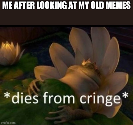 Pain | ME AFTER LOOKING AT MY OLD MEMES | image tagged in dies of cringe | made w/ Imgflip meme maker