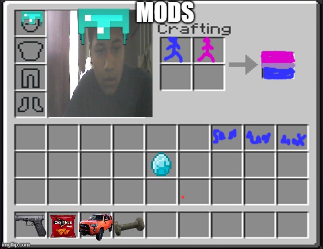 Minecraft Inventory | MODS | image tagged in minecraft inventory | made w/ Imgflip meme maker