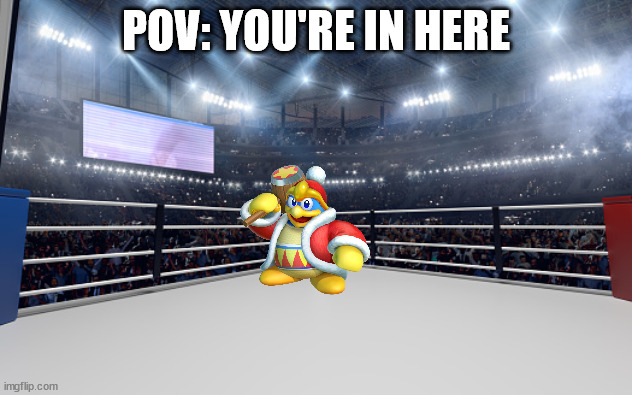 Boxing Arena | POV: YOU'RE IN HERE | image tagged in boxing arena | made w/ Imgflip meme maker