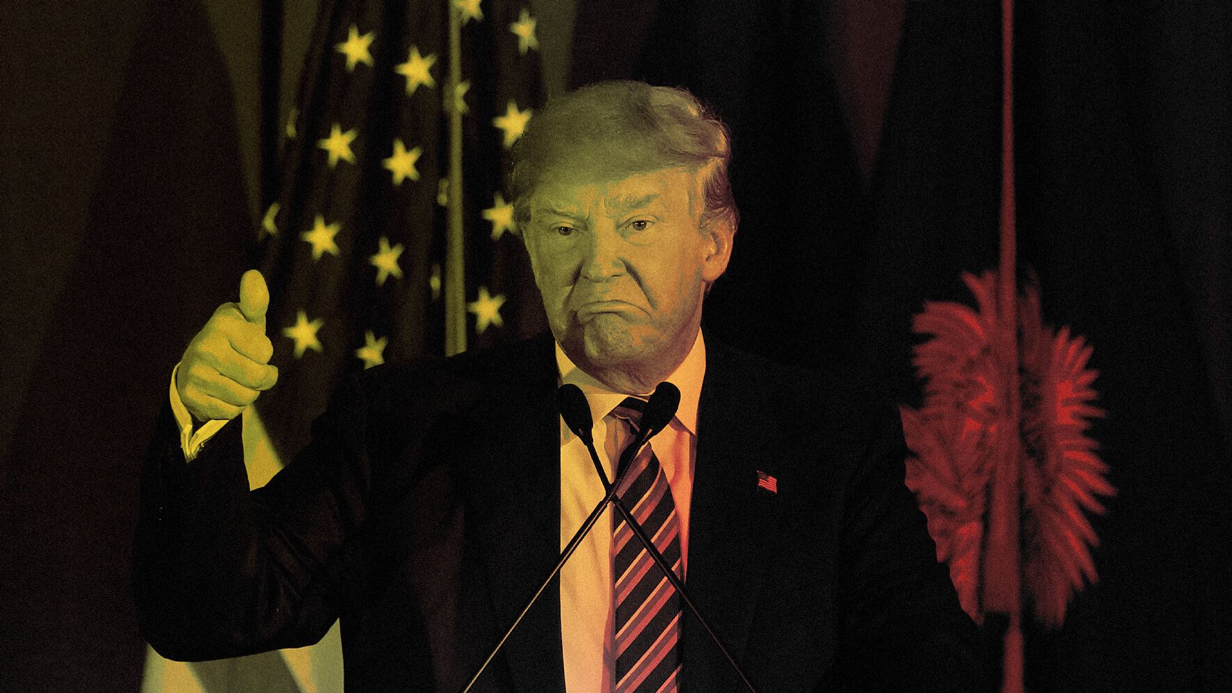 Evil Donald Trump thumbs up Blank Meme Template
