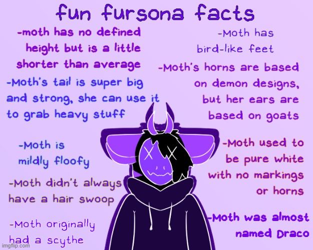 also she doesn't really have a backstory- | image tagged in furry,ocs,facts,fun fact | made w/ Imgflip meme maker
