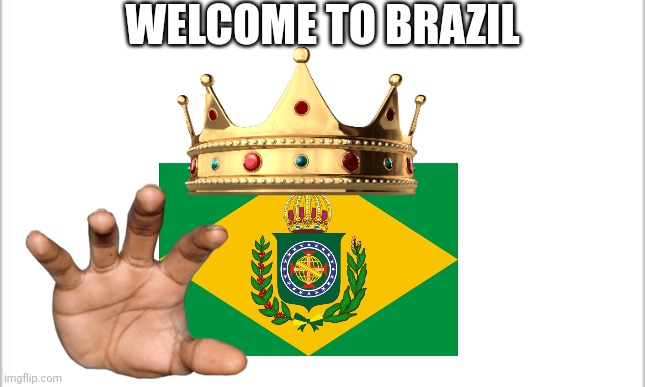 Welcome to brazil! |  WELCOME TO BRAZIL | image tagged in white background,brazil,you're going to brazil | made w/ Imgflip meme maker