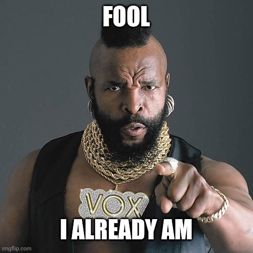 Mr T Pity The Fool Meme | FOOL I ALREADY AM | image tagged in memes,mr t pity the fool | made w/ Imgflip meme maker