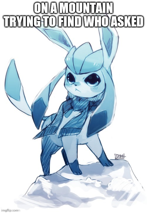 Not anywhere here | image tagged in glaceon who asked | made w/ Imgflip meme maker