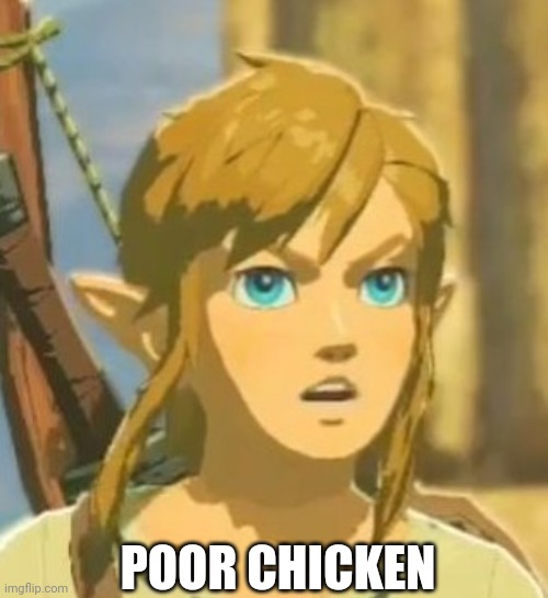 Offended Link | POOR CHICKEN | image tagged in offended link | made w/ Imgflip meme maker