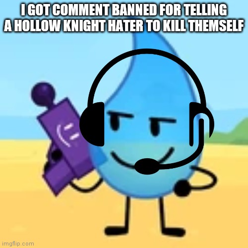 Forgot to submit it (funny note: same here) | I GOT COMMENT BANNED FOR TELLING A HOLLOW KNIGHT HATER TO KILL THEMSELF | image tagged in teardrop gaming | made w/ Imgflip meme maker