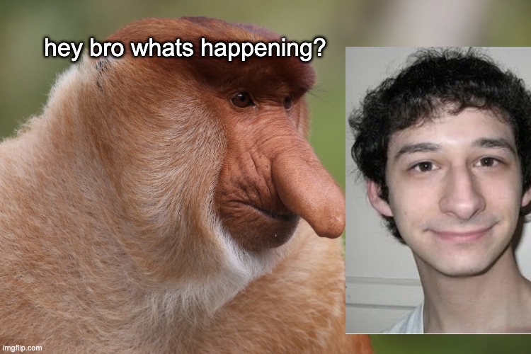 ???????? | hey bro whats happening? | image tagged in nose | made w/ Imgflip meme maker