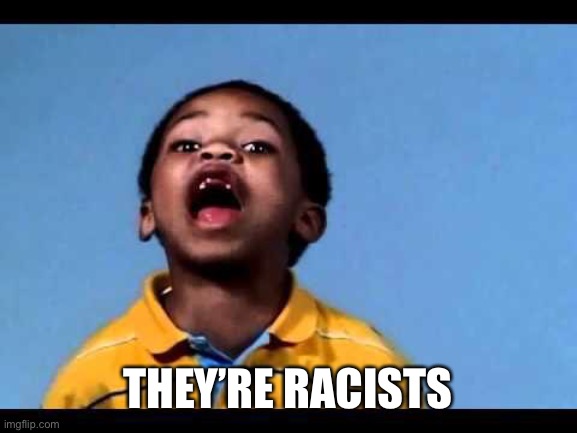 That's racist 2 | THEY’RE RACISTS | image tagged in that's racist 2 | made w/ Imgflip meme maker