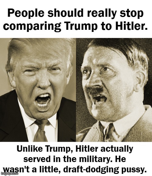 Public Service Announcement, everyone: | image tagged in trump hitler,memes | made w/ Imgflip meme maker