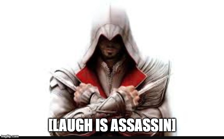 Assassins creed | [LAUGH IS ASSASSIN] | image tagged in assassins creed | made w/ Imgflip meme maker