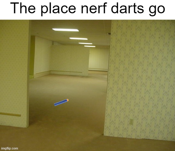 they never come back | The place nerf darts go | image tagged in the backrooms,memes | made w/ Imgflip meme maker