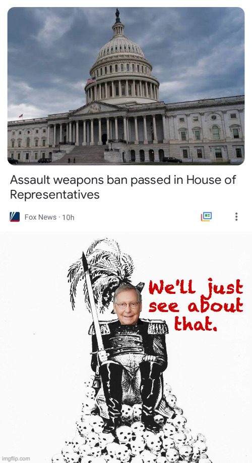 Death sentences: A sure-fire way to win over undecided voters. | We'll just
see about
that. | image tagged in memes,assault weapons,mitch mcconnell,death sentences | made w/ Imgflip meme maker