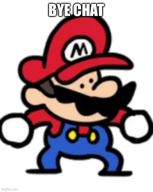 Mario | BYE CHAT | image tagged in mario | made w/ Imgflip meme maker