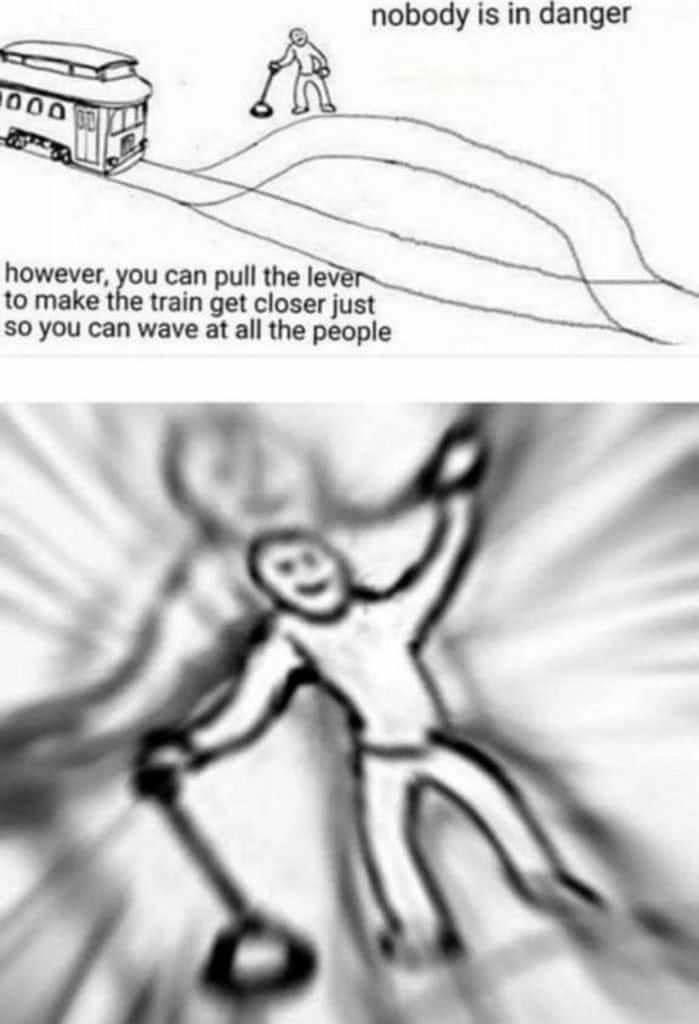 High Quality Cringe trolley problem Blank Meme Template