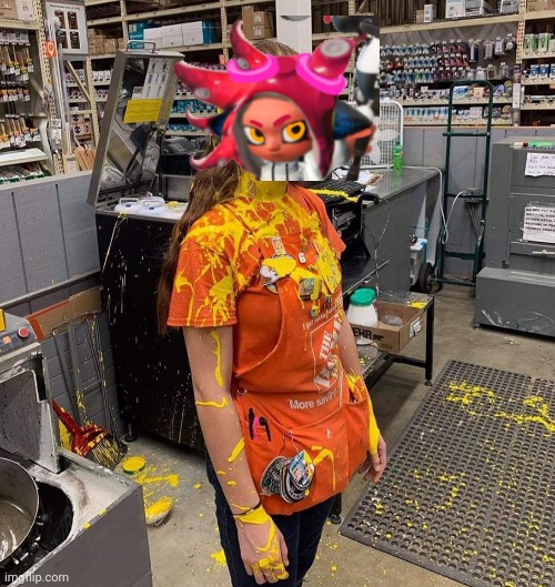 HOME DEPOT PAINT GIRL | image tagged in home depot paint girl | made w/ Imgflip meme maker