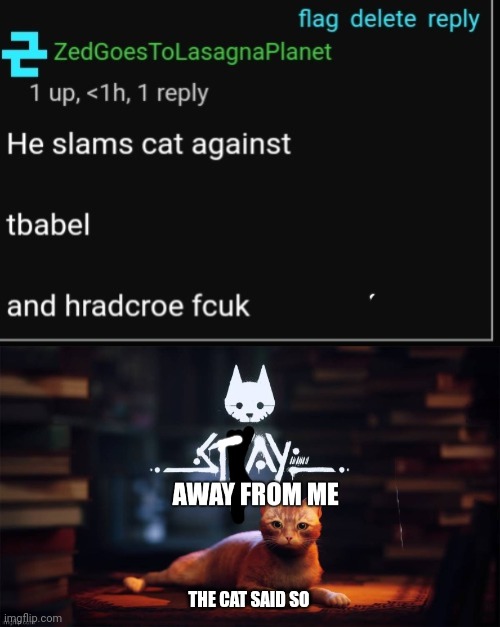 THE CAT SAID SO | image tagged in e,shitpost | made w/ Imgflip meme maker