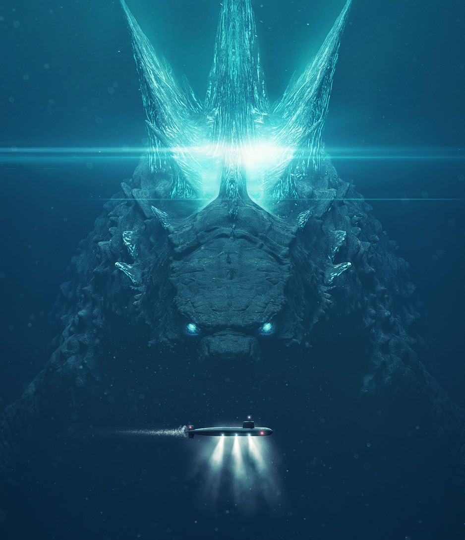 Godzilla & Submarine Blank Meme Template