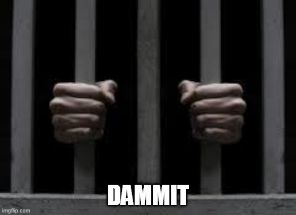 Jail | DAMMIT | image tagged in jail | made w/ Imgflip meme maker