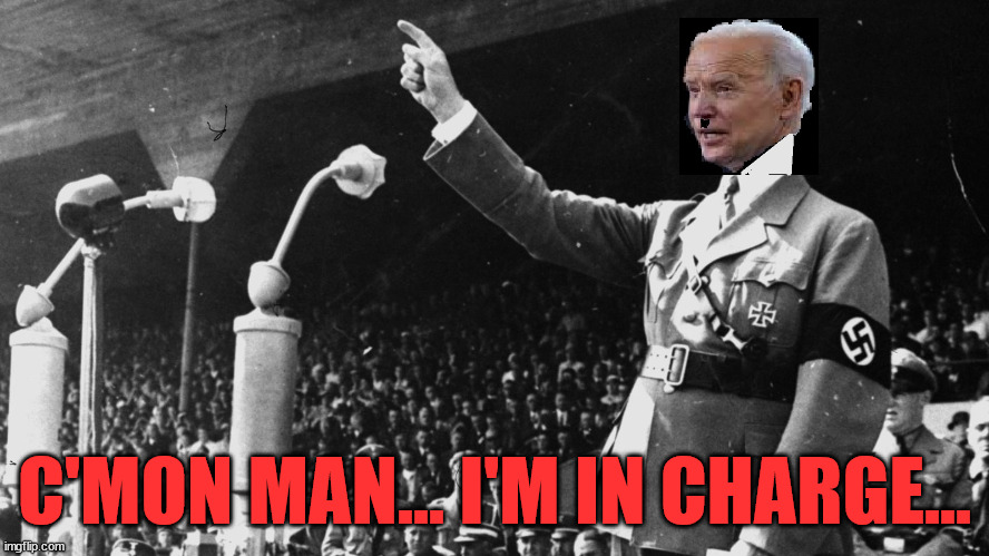 Biden Hitler Dictator | C'MON MAN... I'M IN CHARGE... | image tagged in biden hitler dictator | made w/ Imgflip meme maker