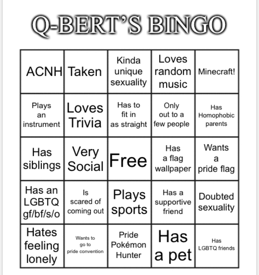 High Quality Q-Bert’s Bingo Blank Meme Template