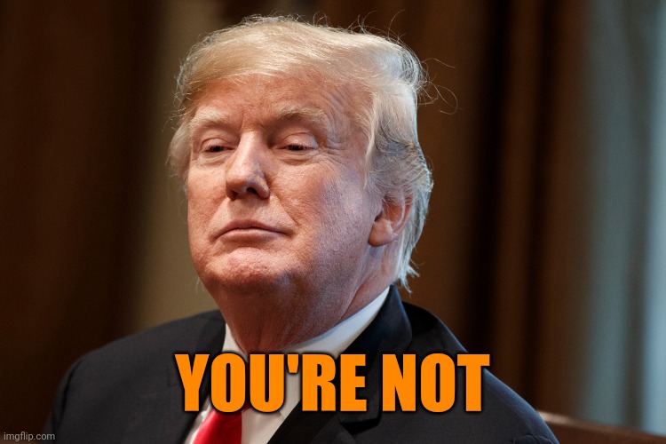 YOU'RE NOT | image tagged in trump | made w/ Imgflip meme maker