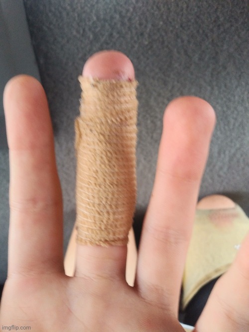 I cut my finger open on a broom | made w/ Imgflip meme maker