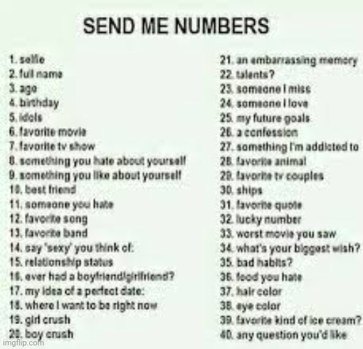 Send me numbers | made w/ Imgflip meme maker