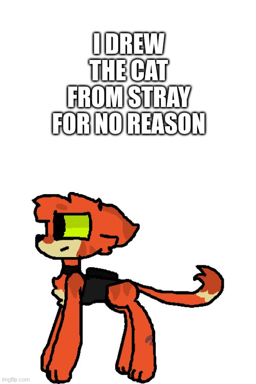 I DREW THE CAT FROM STRAY FOR NO REASON | image tagged in stray | made w/ Imgflip meme maker