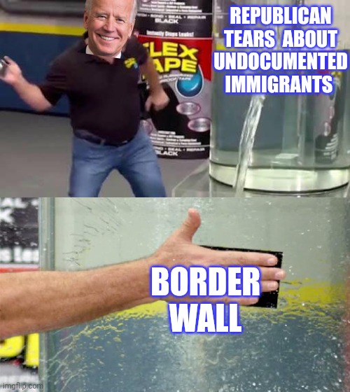 Flex Tape | REPUBLICAN TEARS  ABOUT UNDOCUMENTED IMMIGRANTS BORDER WALL | image tagged in flex tape | made w/ Imgflip meme maker