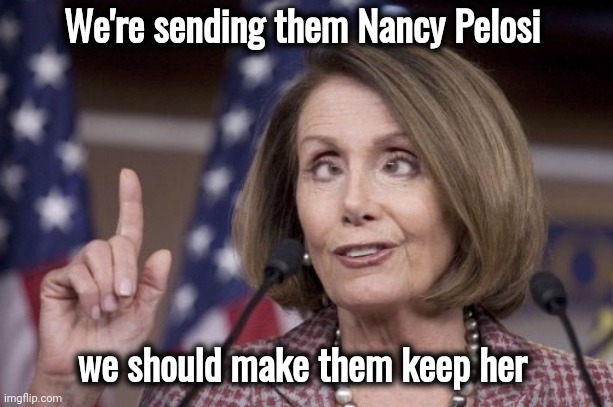 Nancy pelosi | We're sending them Nancy Pelosi we should make them keep her | image tagged in nancy pelosi | made w/ Imgflip meme maker