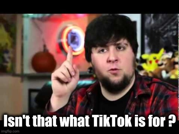 JonTron I have several questions | Isn't that what TikTok is for ? | image tagged in jontron i have several questions | made w/ Imgflip meme maker