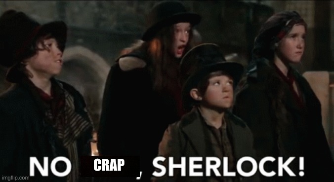 No shit sherlock | CRAP | image tagged in no shit sherlock | made w/ Imgflip meme maker
