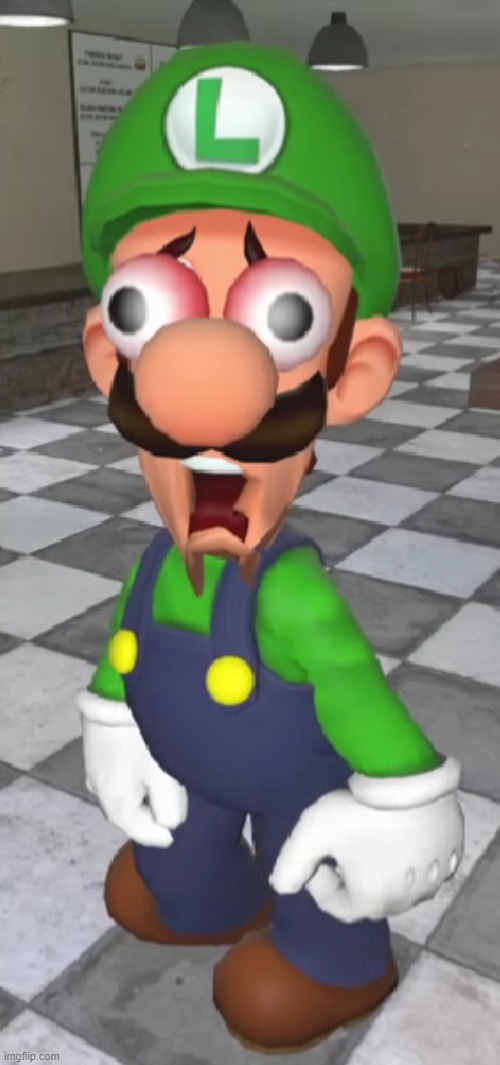 . | image tagged in traumatized luigi | made w/ Imgflip meme maker